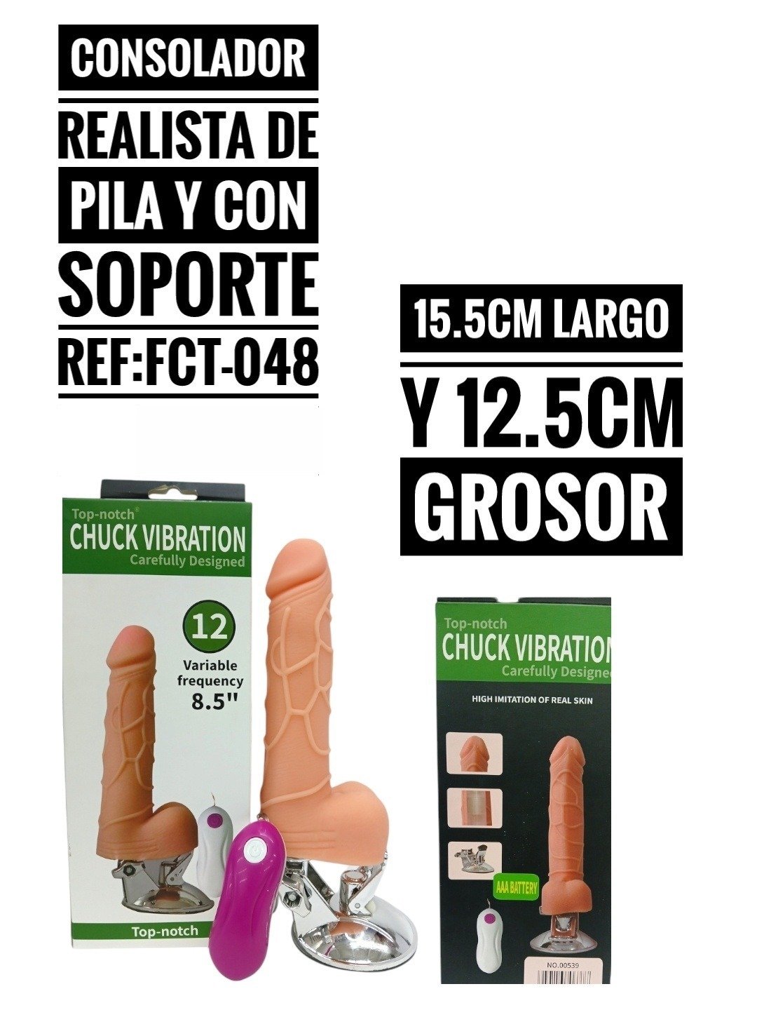 Consolador realista de soporte
