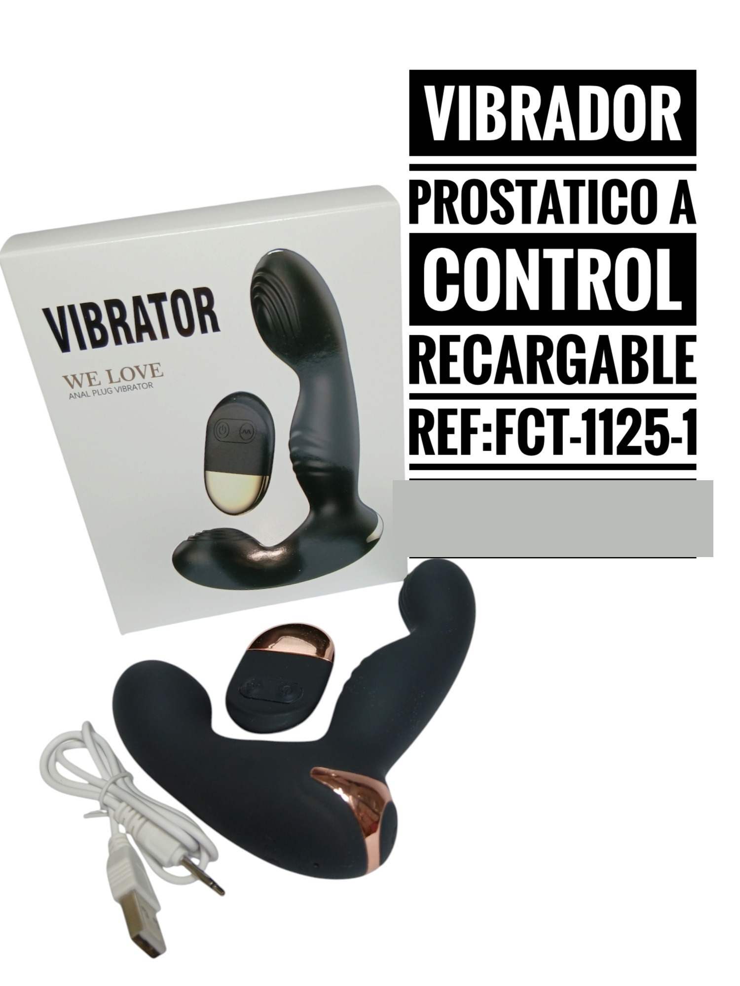Vibrador prostático a control recargable