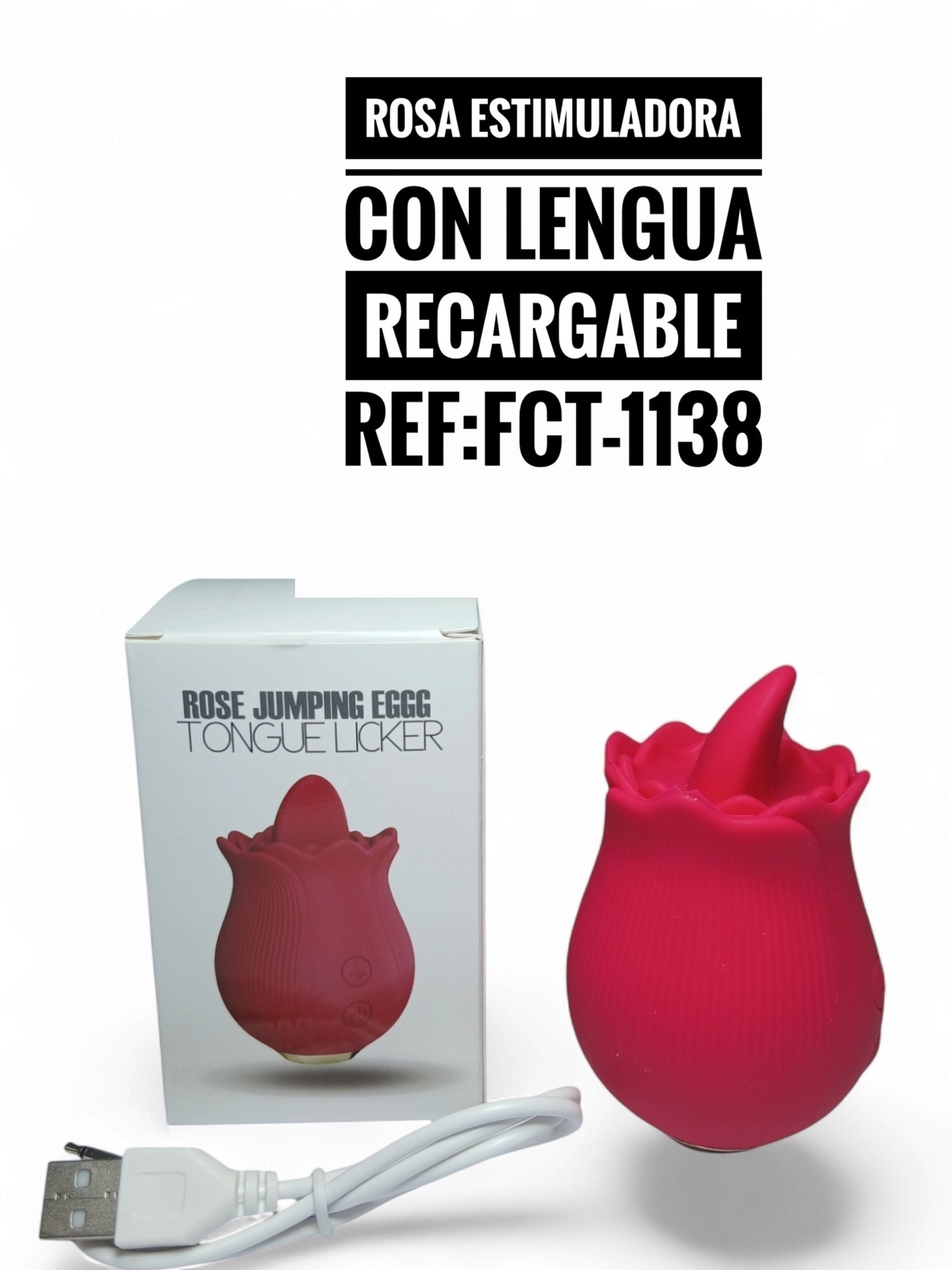 Rosa estimuladora con lengua recargable