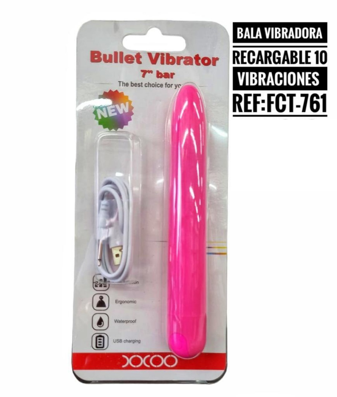 Bala vibradora recargable 10 vibraciones