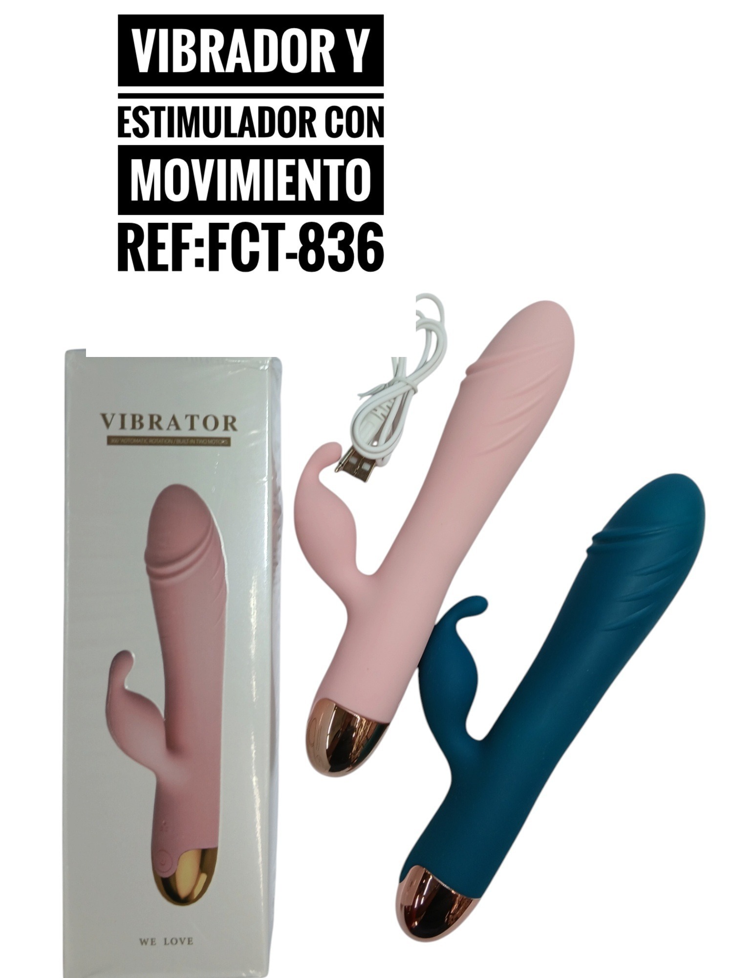 Vibrador y estimulador con movimiento