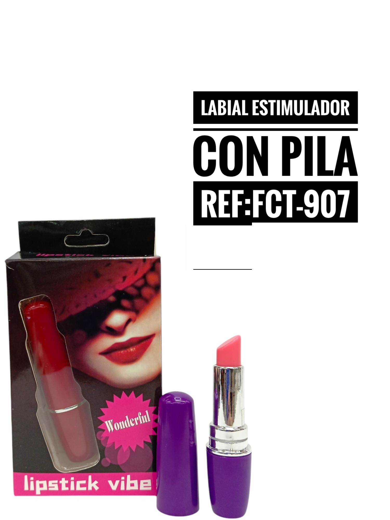 Labial estimulador con pila