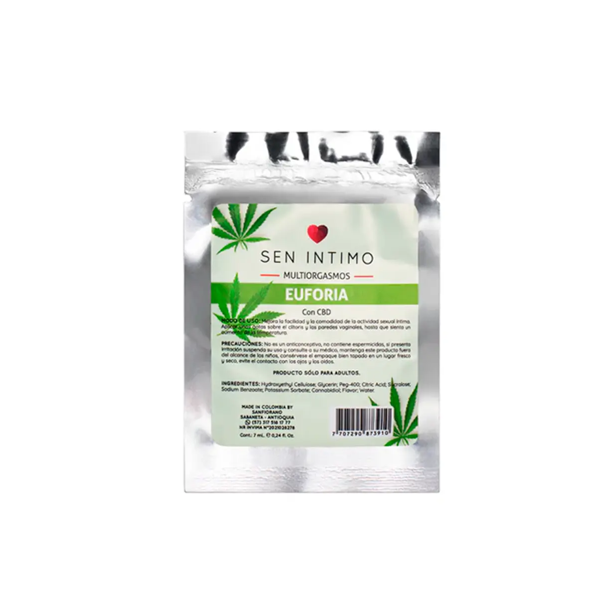 Lubricante Íntimo Euforia x 7 ml