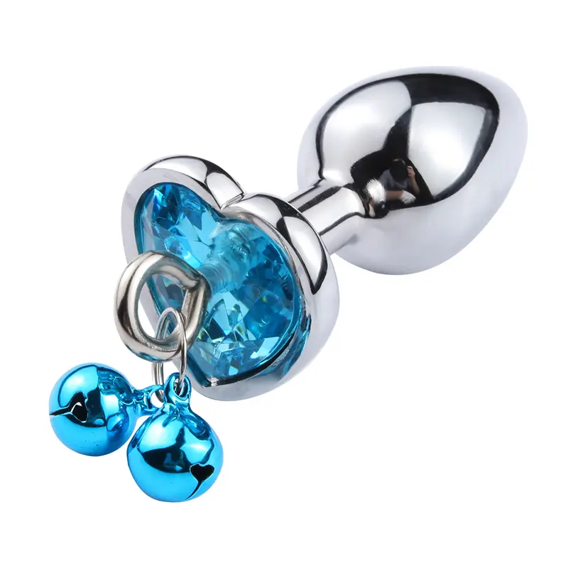 Plug anal metálico joya corazón cascabel Talla S