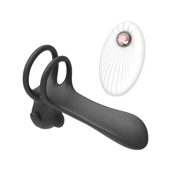 Anillo con vibración y control en silicona médica