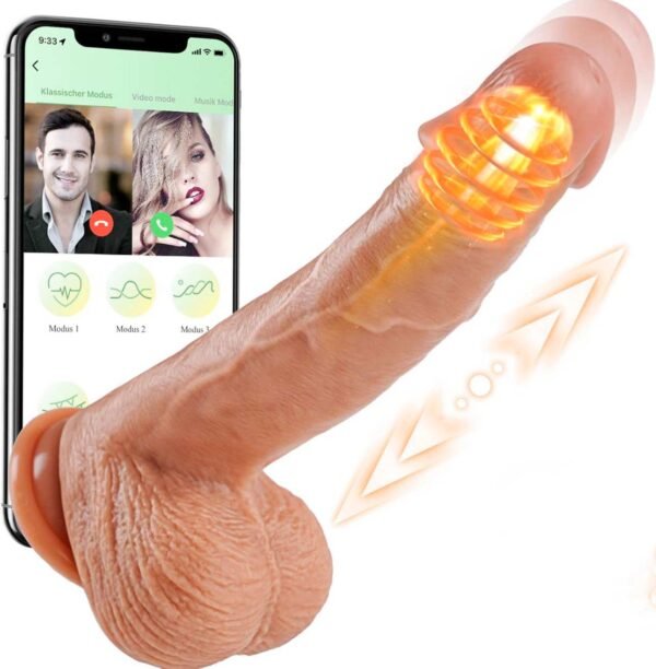 Vibrador-realista-con-APP Dildo Realista Thrusting Vibration APP