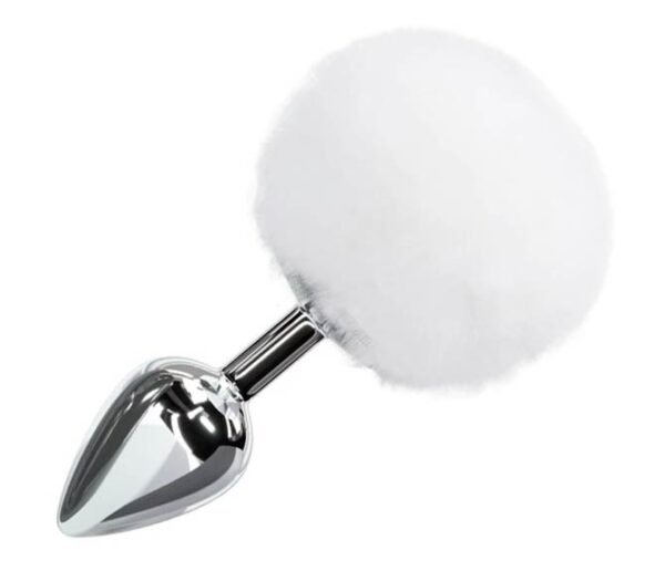 Plug anal metálico cola de conejo talla S